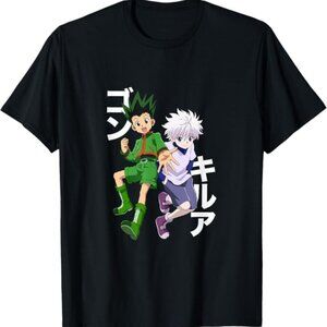 Black Hunter X Hunter T-Shirt Featuring Killua and Gon, Men’s Small